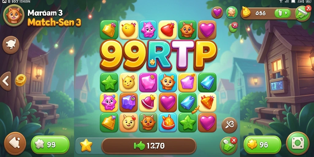 Screenshot gameplay menarik dari 99RTP yang menampilkan aksi Match-3.