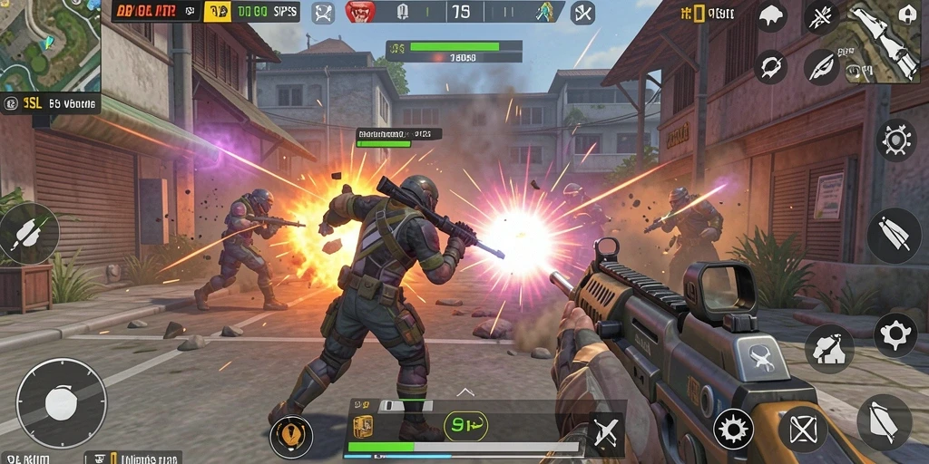 Screenshot gameplay 9SL yang menampilkan pertempuran TPS yang mendebarkan.