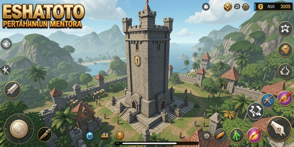 Tampilan gameplay <strong>ESHATOTO</strong> yang penuh aksi dalam Tower Defense.