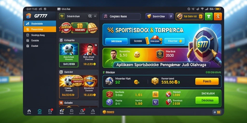 Screenshot utama GF777 menampilkan antarmuka taruhan yang menarik dan dinamis.