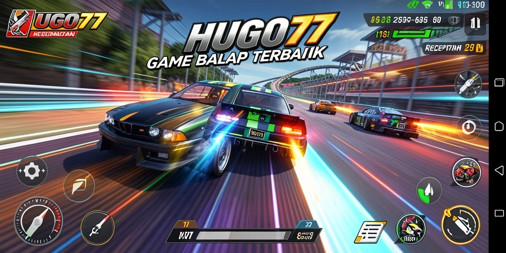 Gameplay HUGO77 yang memukau dan penuh aksi balap.