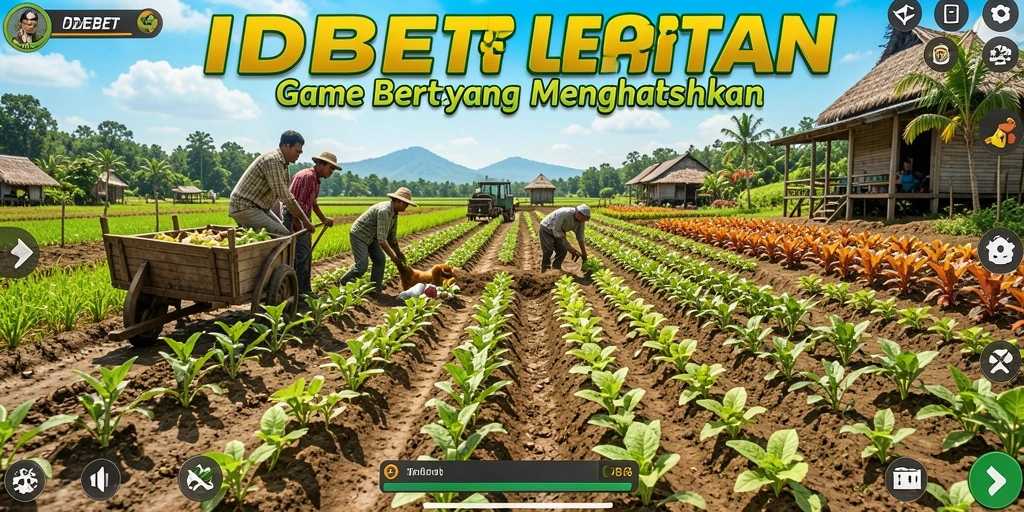 Screenshot gameplay IDEBET menunjukkan pengalaman bertani yang seru dan interaktif.