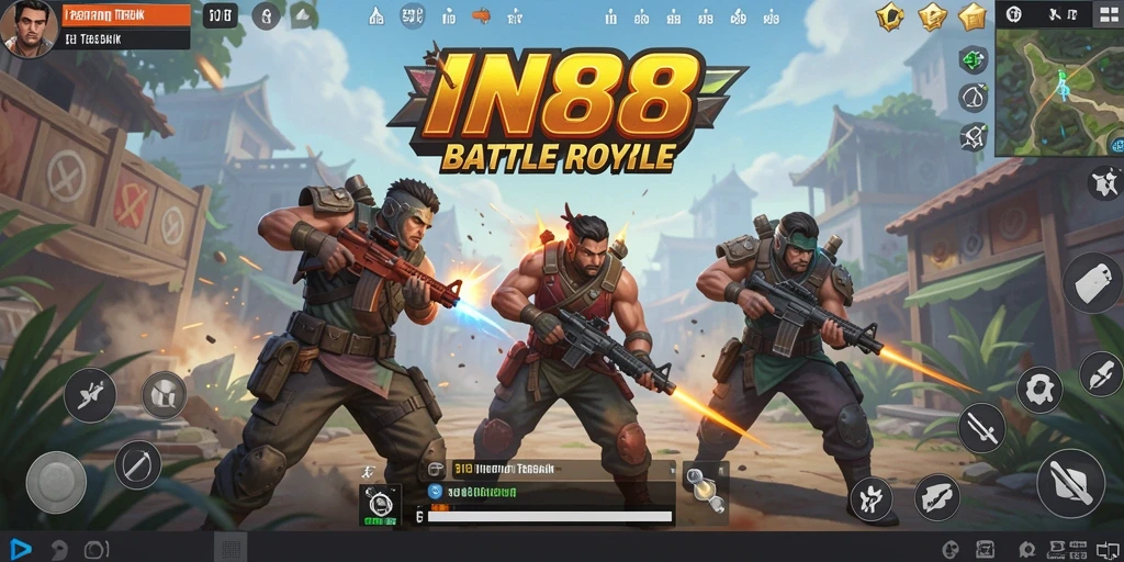 Screenshot gameplay IN88 menampilkan aksi menegangkan Battle Royale.