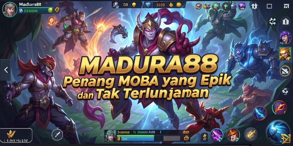 Tampilan gameplay seru di MADURA88 dengan aksi MOBA yang mendebarkan.