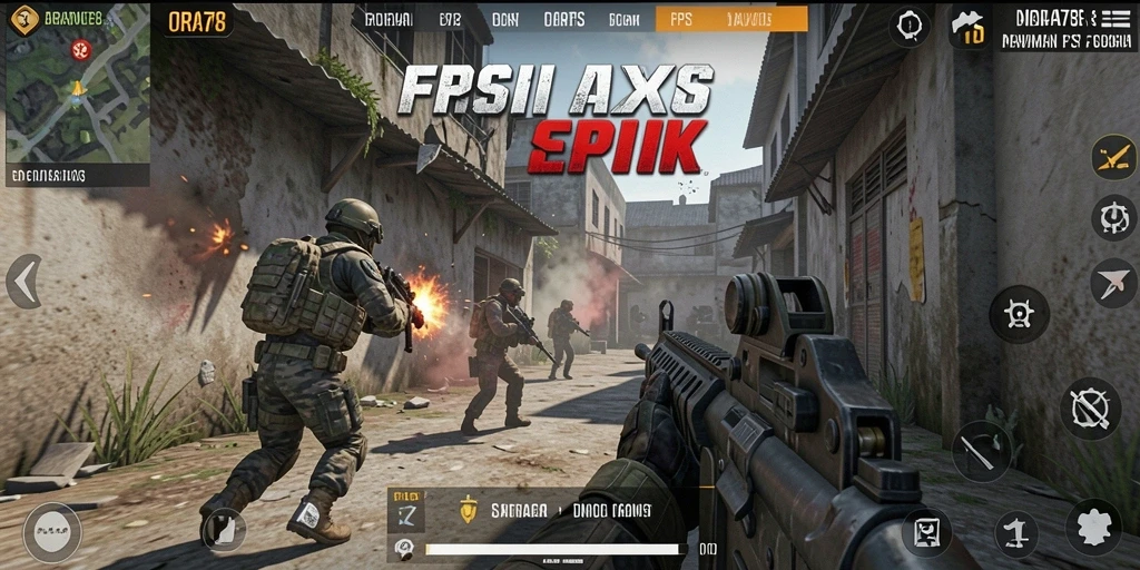 Screenshot utama ORA78 yang menampilkan aksi seru di medan perang FPS.
