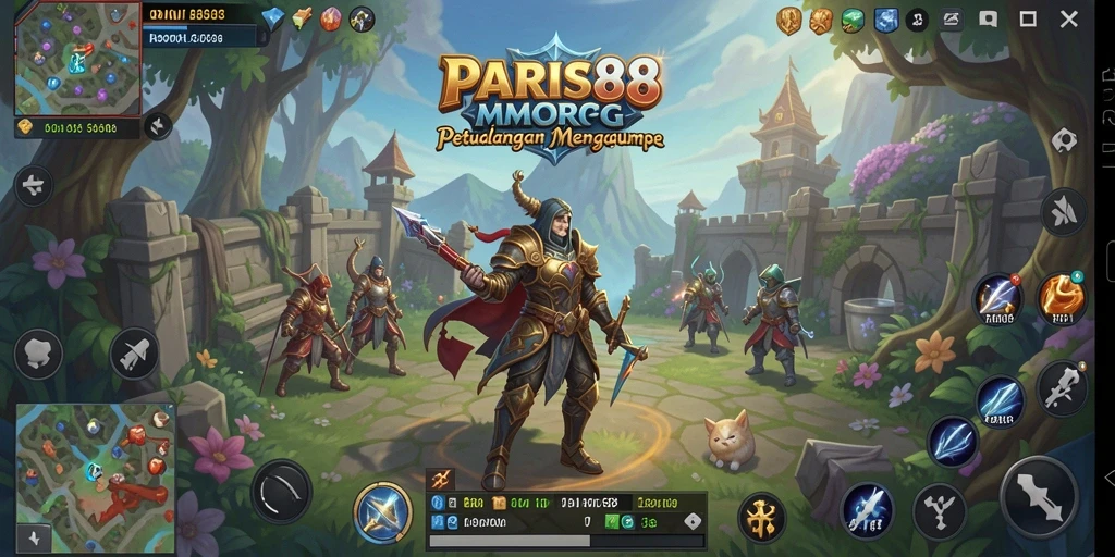 Screenshot utama PARIS88 menampilkan momen epik dalam gameplay MMORPG.