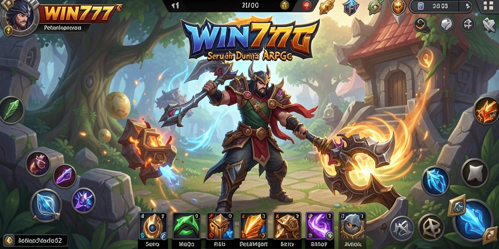 Tampilan gameplay WIN777 yang mendebarkan dalam pertempuran melawan monster besar.
