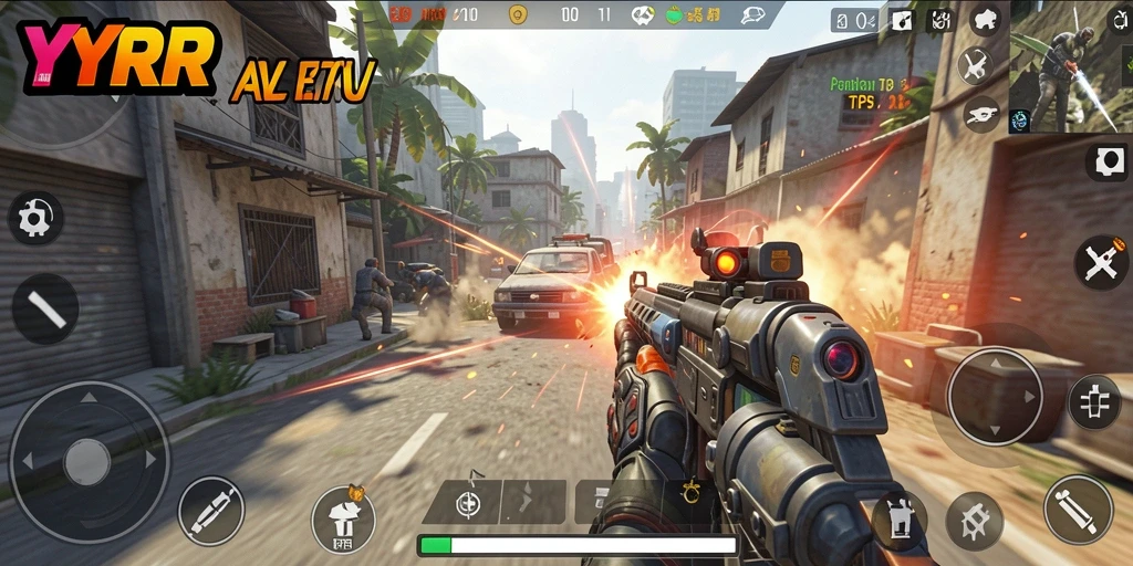 Screenshot gameplay YYRR dengan aksi pertempuran seru.